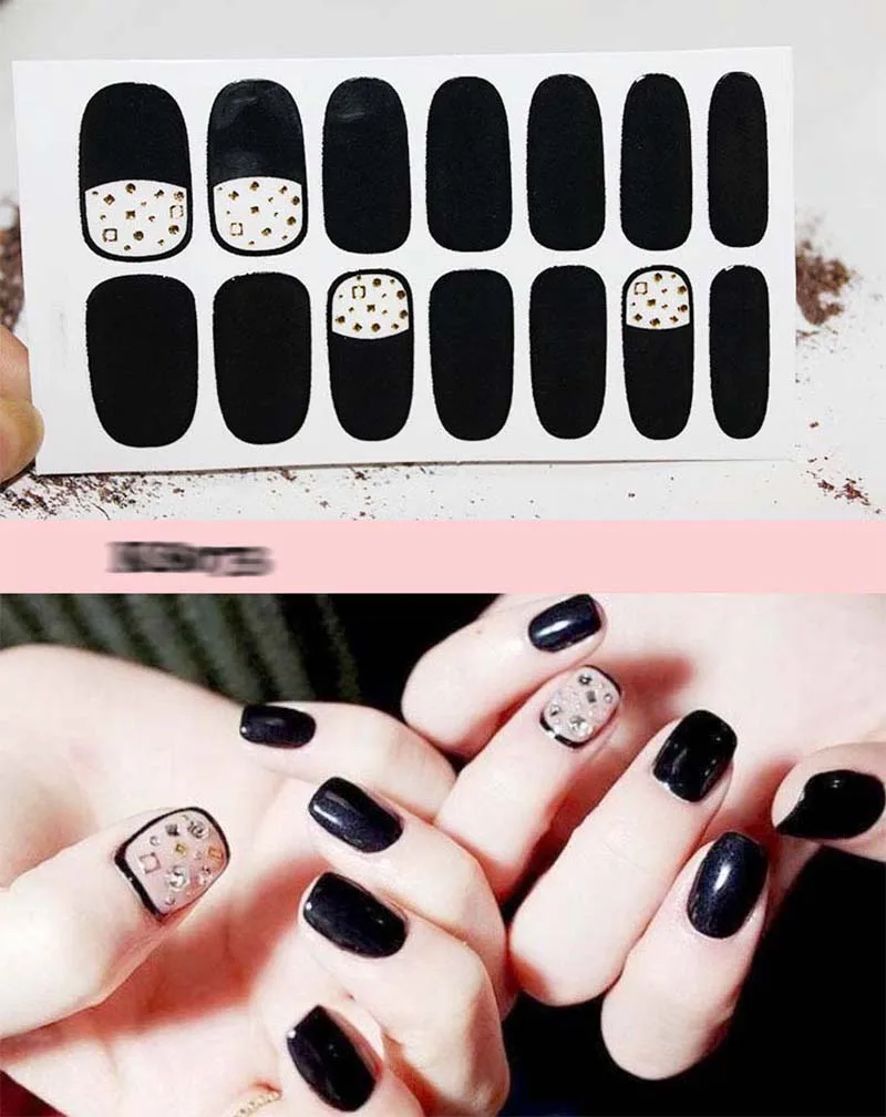 Мода полное покрытие лак для ногтей Обертывания клейкие наклейки для ногтей Дизайн ногтей украшения маникюрные инструменты экологические для женщин D43 - Цвет: D03