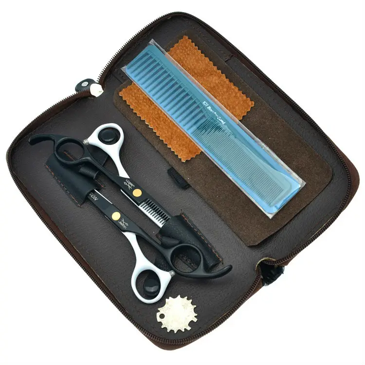 

5.5" Professional Hairdressing Scissors Set Black & White Hair Cutting Thinning Scissors Salon Shears, LZS0349