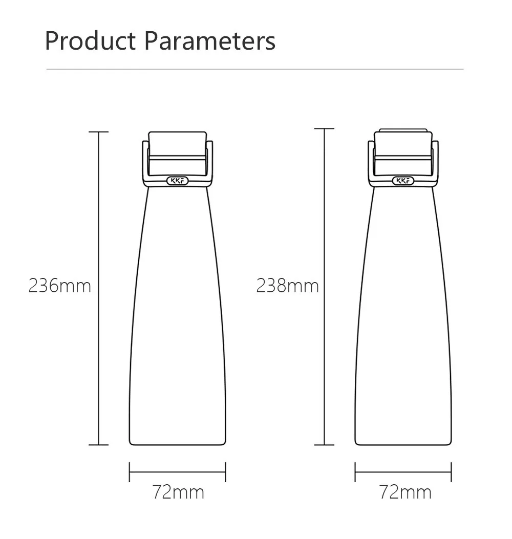 Термос Xiaomi KKF, Вакуумная бутылка, 24 часа, термосы с изоляцией, фляга из нержавеющей стали, 475 мл, чашка для путешествий, Спортивная кружка, OLED, Термокружка