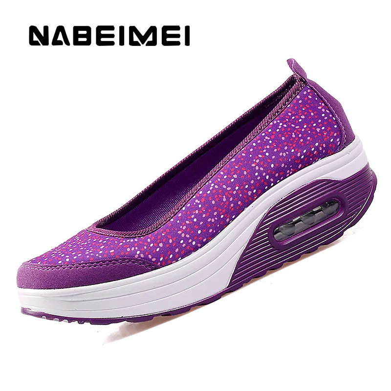 

Breathable women wedges sneakers shoes 2019 slip-on boat shoes woman solid white sneakers casual shoes for women