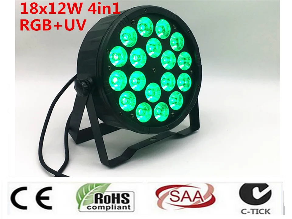 Лидер продаж светодиодный контроллер Par 18x12 W RGB + UV 4 в 1 управление светом DMX