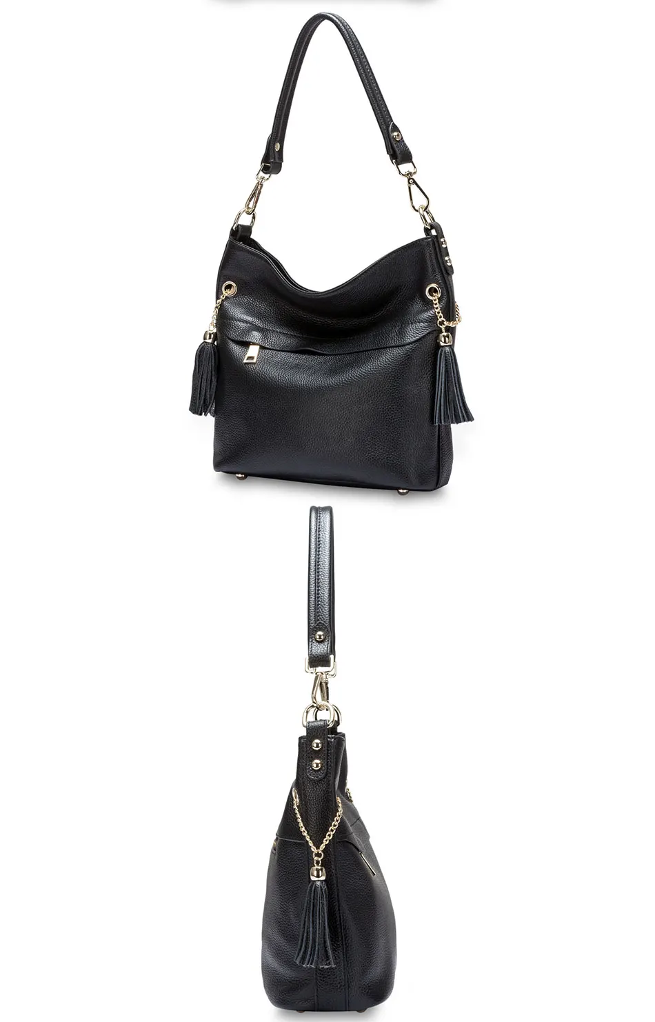 Zency 100% genuíno couro charme bolsa de