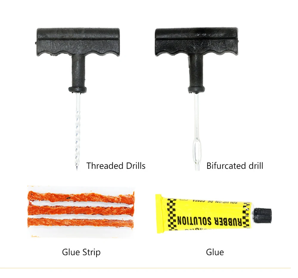 Car tire repair kit, bicycles, trucks, motorcycles, set tools, tire puncture,foreskin, glue, Car Maintenance Accessories