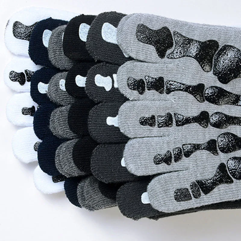 4 пары мужские короткие носки в стиле панк рок|skeleton toe socks|toe socksshort socks |