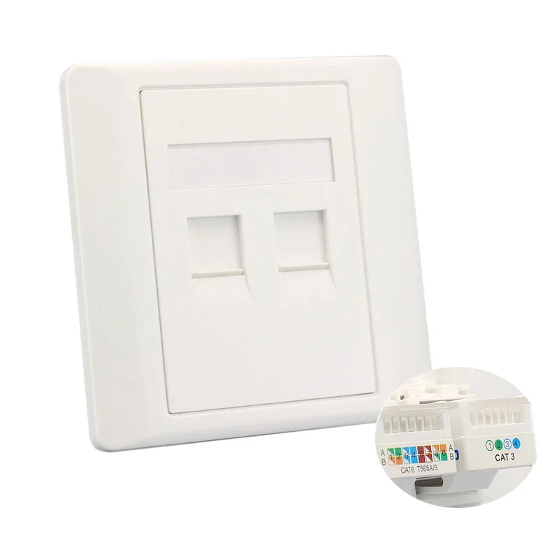 

86 Type Network CAT6 RJ45 Wall Socket Outlet With CAT3 RJ11 Telephone Wall Plate Outlet Socket Keystone Faceplate Panel For Home