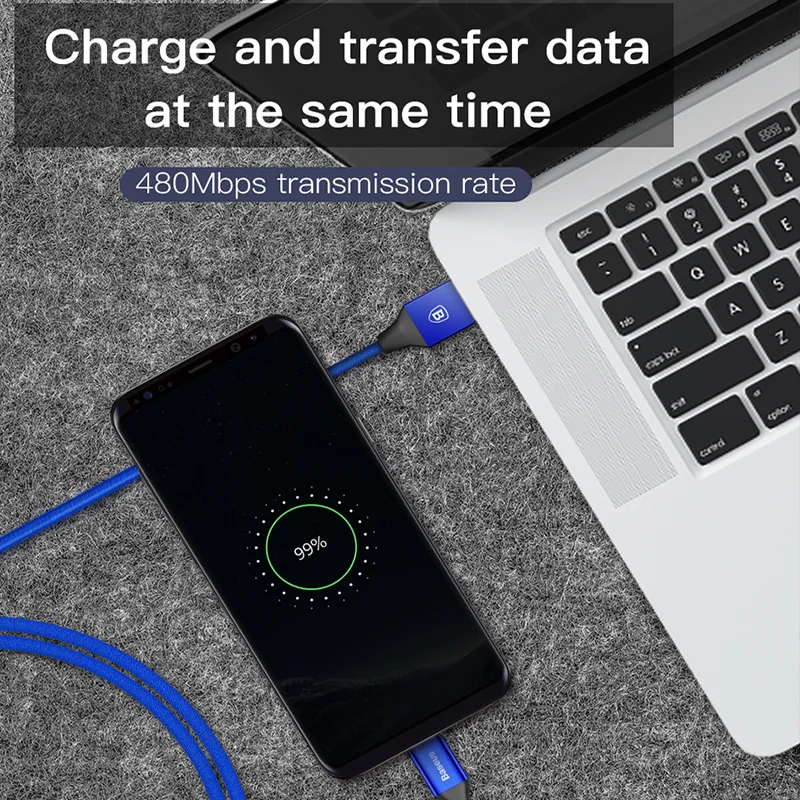 Baseus 3A USB C كابل USB-C نوع-c شحن شاحن الحبل كبل مزامنة بيانات ل Oneplus 6 5 طن هواوي زميله 20 الموالية الهاتف المحمول الكابلات