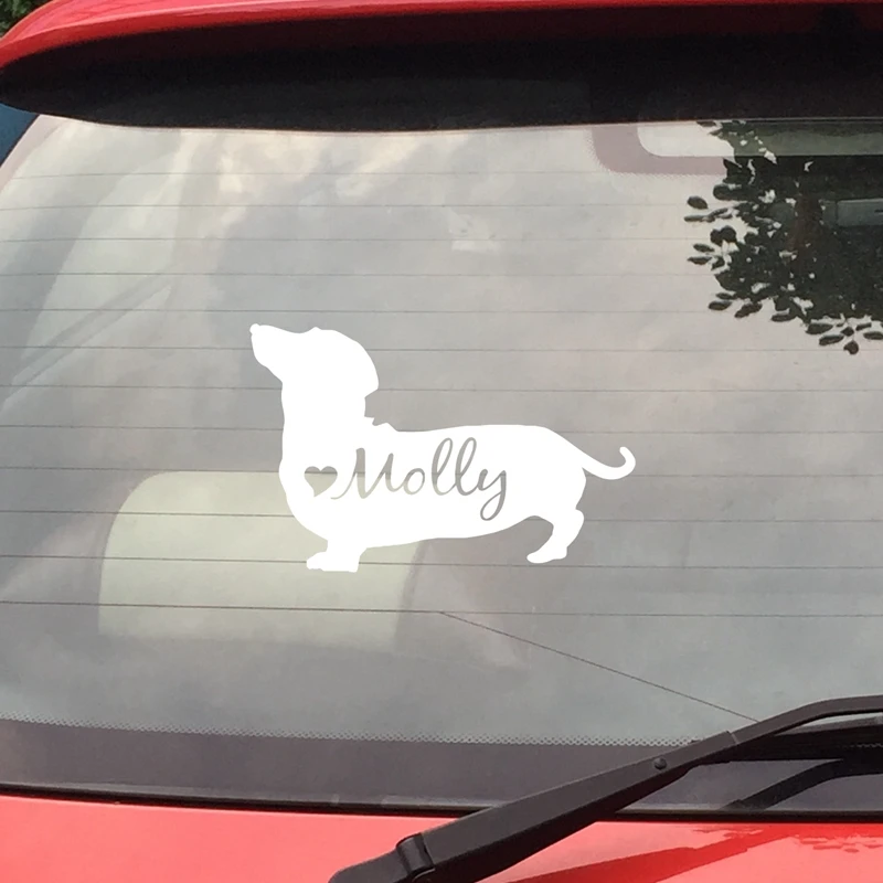 

Dachshund Vinyl Wall Art Decal Sticker Car Laptop Decor , Weiner Dog Personalized Pet Name Art Decal Home Decor