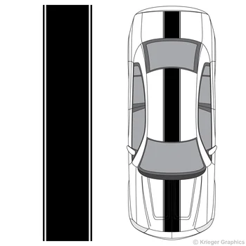 

For 1set Dodge Charger Center Racing Stripe Vinyl Decal Kit Car styling