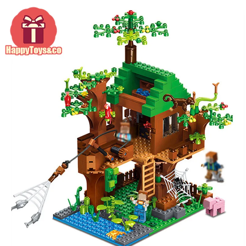 Creative series QL0531 443Pcs Fish Island Forest House My World toys