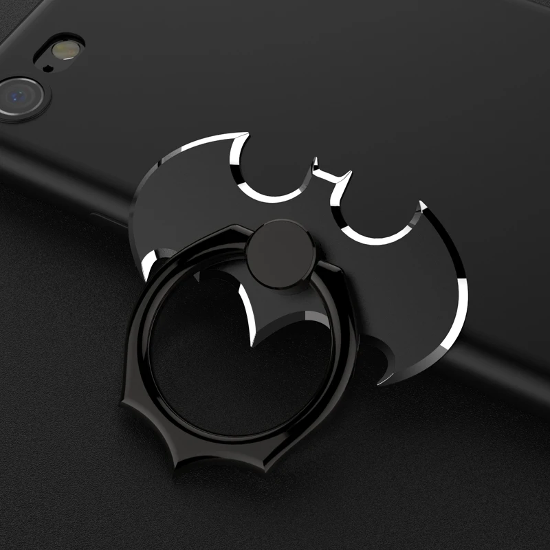 

New Luxury Marvel Batman Aluminum Metal Universal Finger Ring Smartphone Cell Phone Hand Desk Stand Holder Repeated 360 Rotating