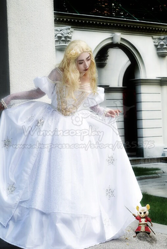 Free Shipping Alice in Wonderland Costume Cosplay The White Queen