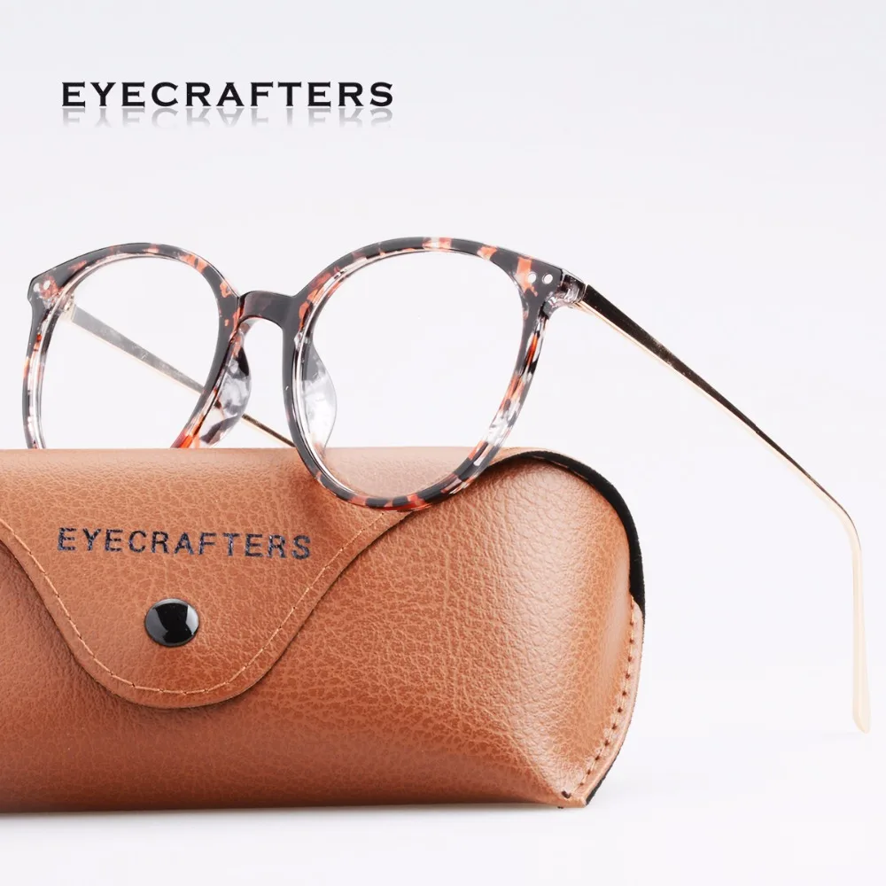 

Eyecrafters Fashion Gold Metal Retro Womens EyeGlasses Frame Mens Eyeglasses Frame Vintage Round Clear Lens Optical Eyewear