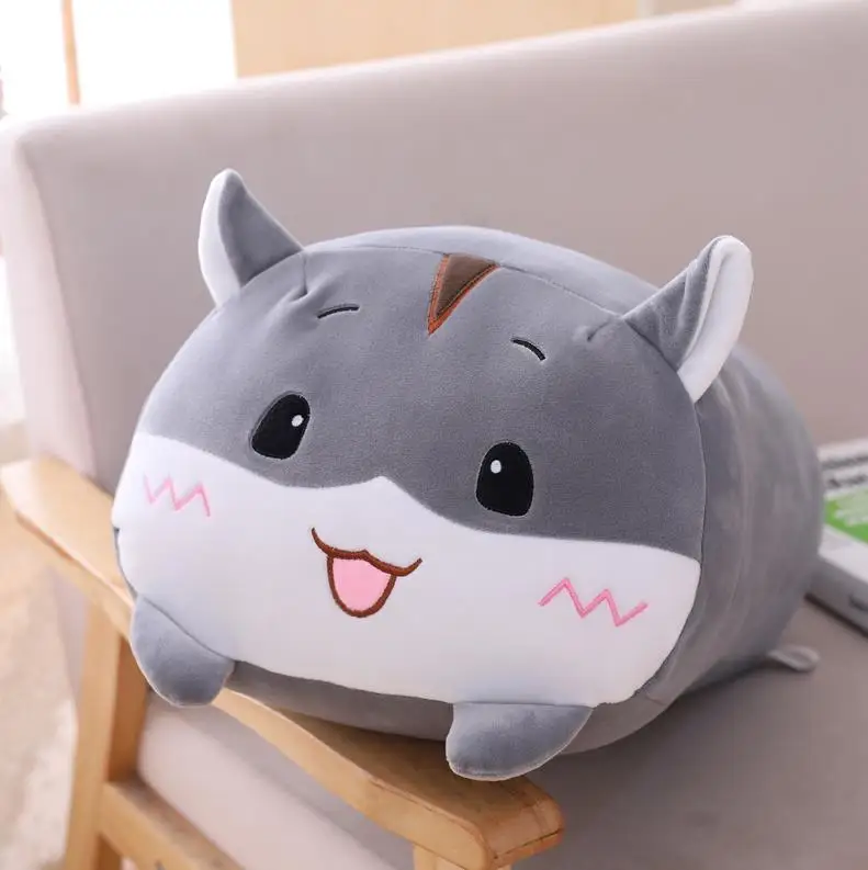 1 шт. 60 см милый хомяк панда игрушки, плюшевые слоны kawaii мягкие куклы подушка подкладка в виде животных дети мультфильм подарки на день рождения - Цвет: grey hamster