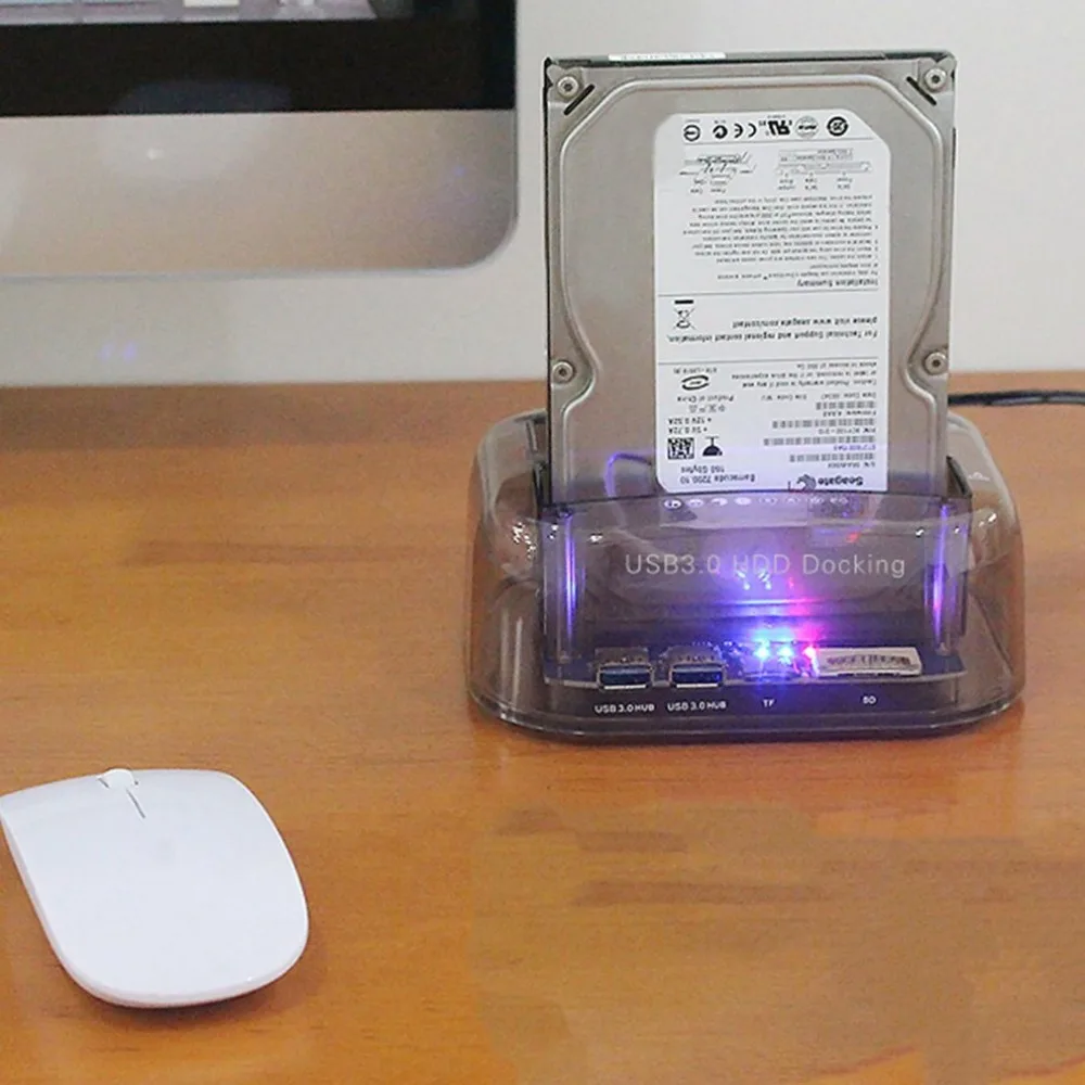  USB 30 a SATA Dual Bay estación de acoplamiento de disco duro externo para 25/35 pulgadas HDD SSD d