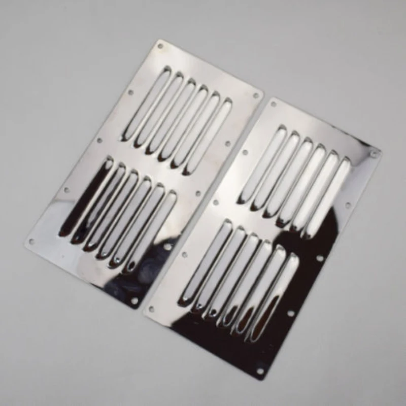 

2PCS Trig Air Vent Louvred Grill Cover Ventilation Louvre Grille Stainless