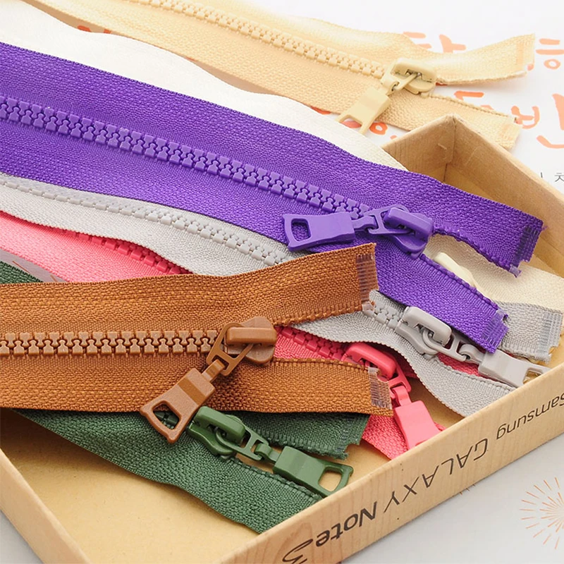 

5# 15/20/25cm 2pcs ECO plastic resin colorful close-end auto lock zipper for garment clothes shoes