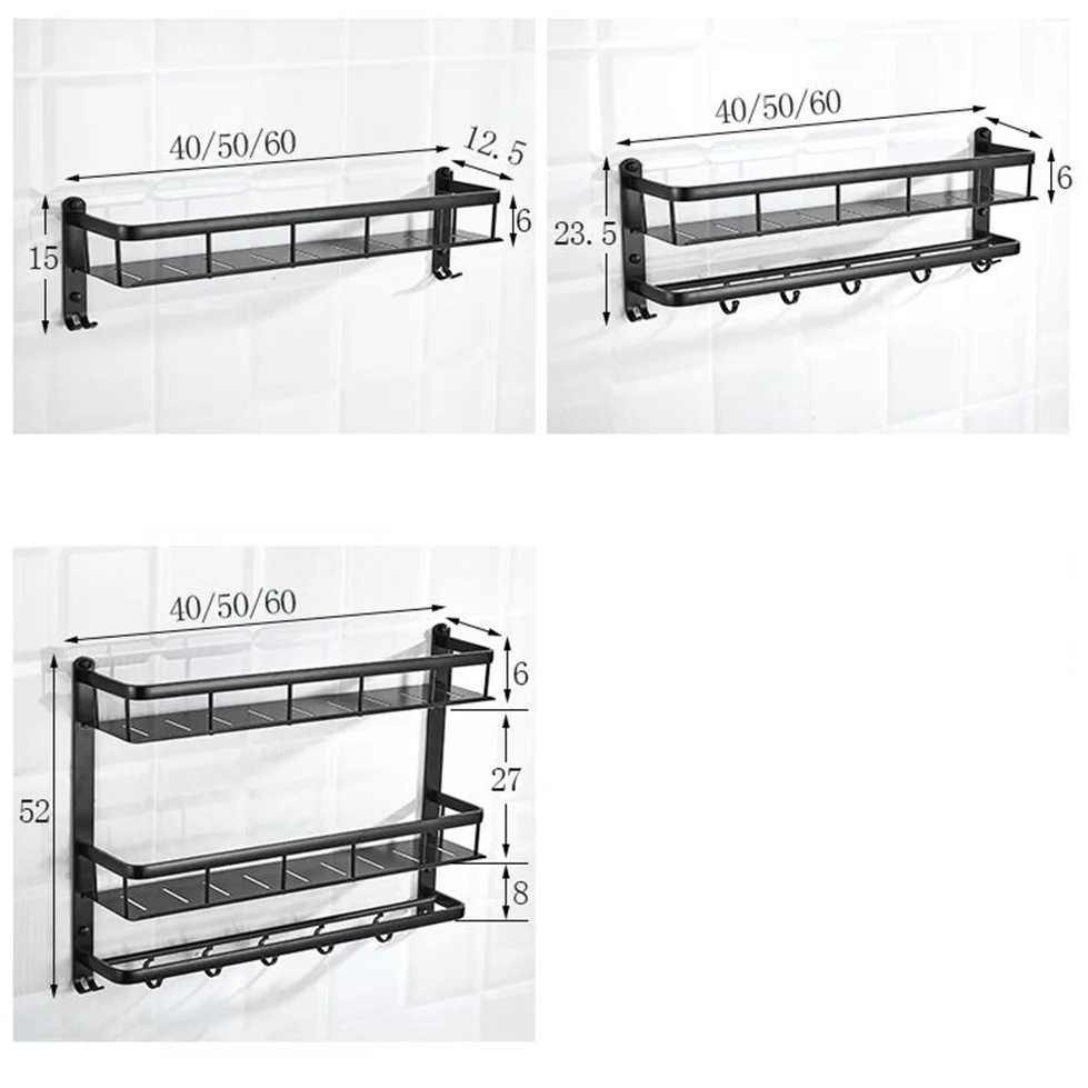 Матовая черная полка для ванной комнаты, двойной слой, угловая полка для ванной комнаты, кухонный держатель, стойка для кладовой, аксессуары