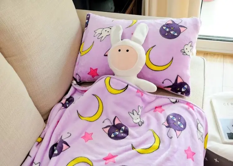 Аниме Сейлор Мун Луна Кошка напечатанный мультфильм Плюшевый чехол для подушки зима мягкий плюшевый отдых офис полезные подушки одеяло Коралловое одеяло
