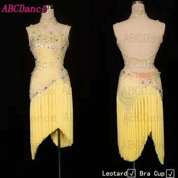 

latin dance dress women ballroom dance dress competition latin dress ballroom dancewear costumes Sexy latin dress cream color