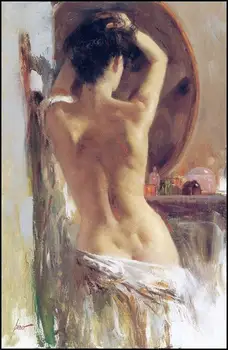 

Impression Painting Large Art Panel Canvas Impression Restaurant Background High Quality Beautiful Nude Women Hand Painted