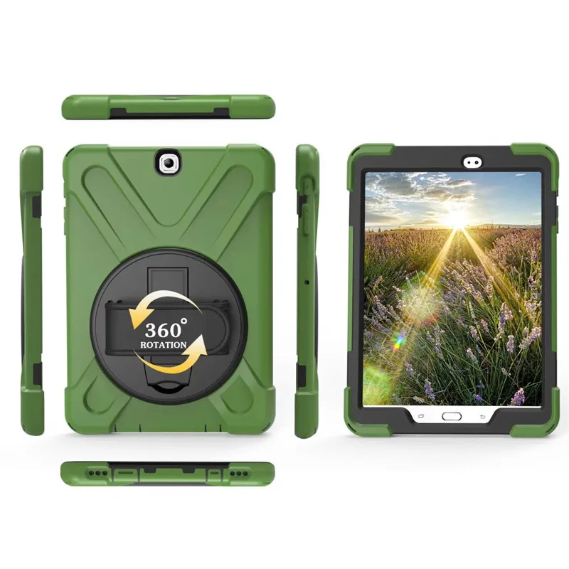 Чехол для планшета для samsung Galaxy Tab A 9,7 SM-T550 T555 чехол Funda детский безопасный противоударный сверхпрочный силиконовый Жесткий держатель для рук