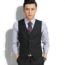 Custom made men suits vest fashion groom tuxedos vest good quality black wedding groomsman prom dress vest