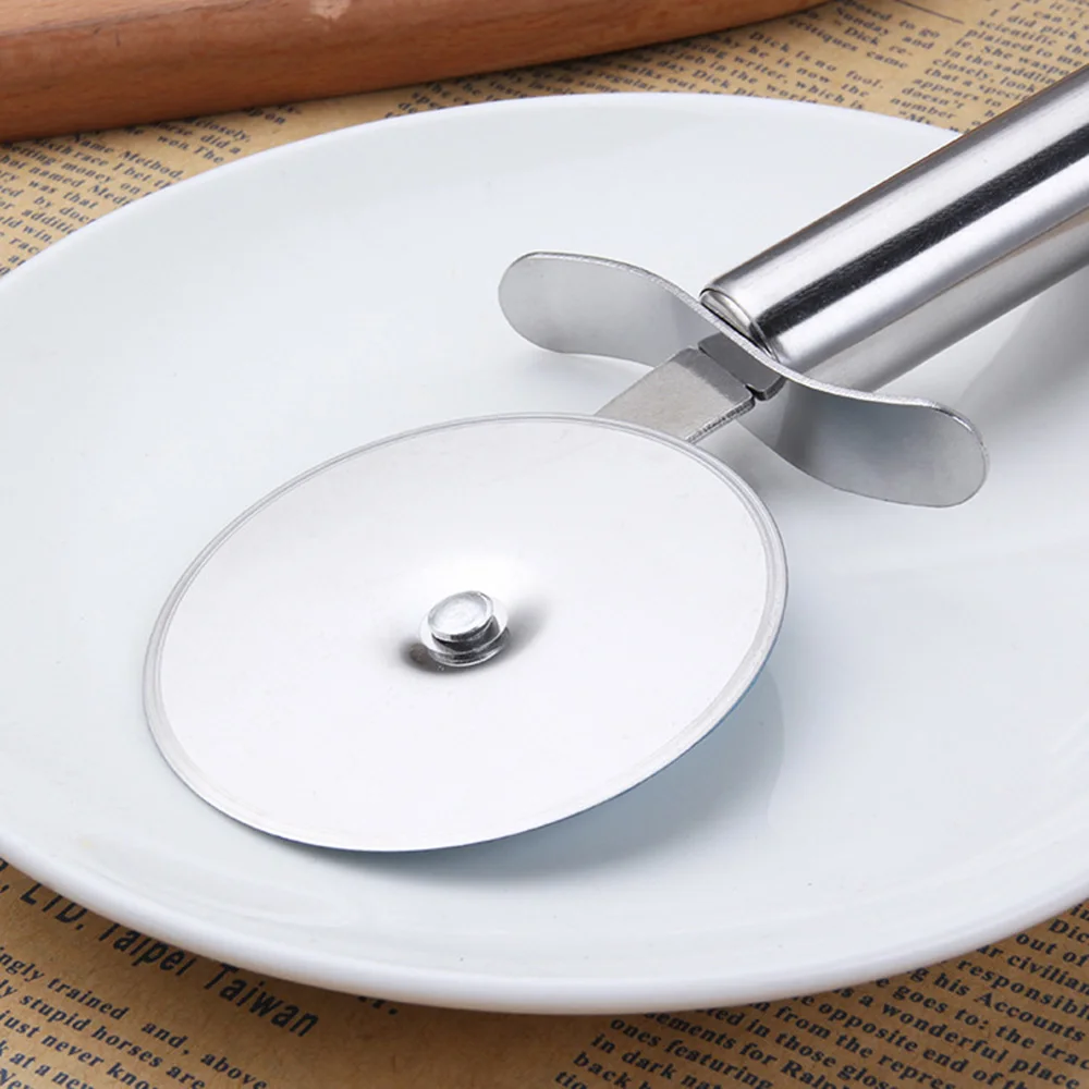 1 St Rvs Dubbele Roller Pizza Cutter Mes Snijden Keukengerei Pizza Gereedschap Cake Pizza Slicer Schil Wielen Schaar
