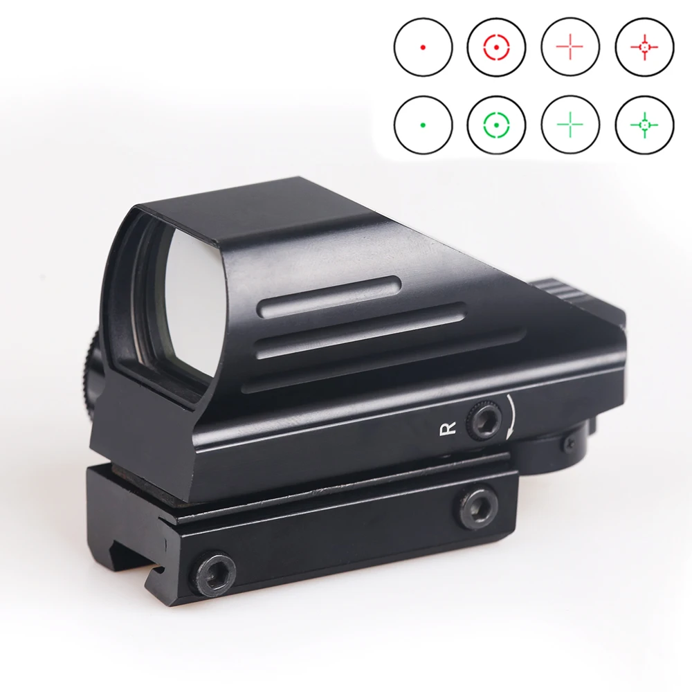 Billige BIJIA Taktische Reflex Rot Grün Laser 4 Absehen Holographische Projiziert Dot Anblick bereich Luftgewehr anblick Jagd 11mm 20mm Schiene Montieren