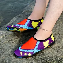 Мужская пляжная летняя Уличная обувь; обувь для плавания; тапочки для серфинга; быстросохнущая акваобувь; кожаные носки; полосатая морская обувь для пар