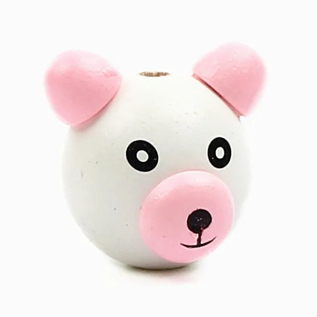 20 шт 3D Медвежонок шарик улыбающееся лицо деревянная Соска с бусами зажим и ювелирные изделия для деревянных мультяшных детей