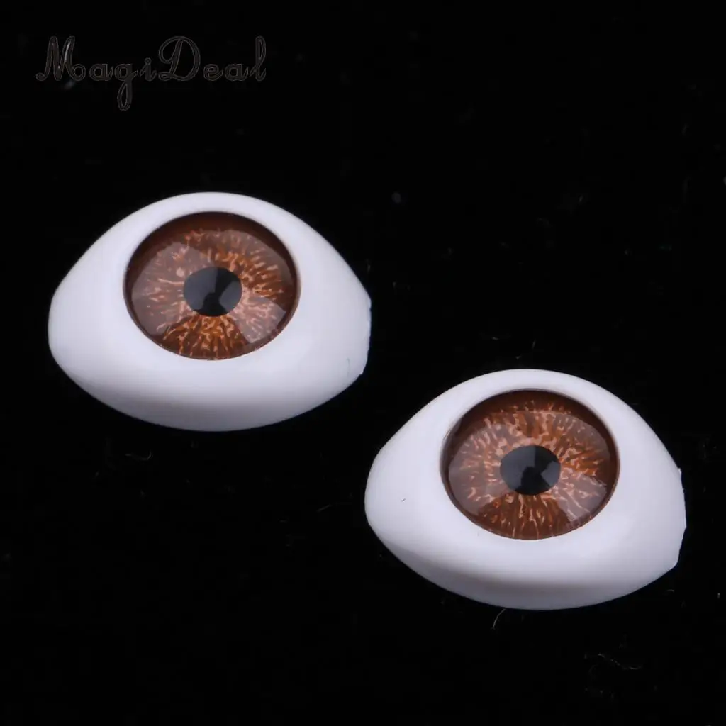 1/4 BJD DIY Custom Use - Safety Acrylic Eyes 14mm Eyeballs Brown Iris for Kurhn Dollfie MSD Doll Making Supplies