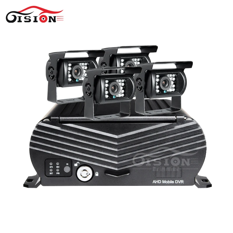  4G Lte GPS posicionamiento 4 canales Disco Duro HDD coche móvil Dvr tiempo trasero + 4x20 MP kit de