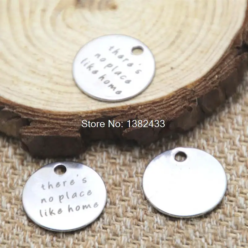 

10pcs there's no place like home Charms silver tone message charm pendant 20mm