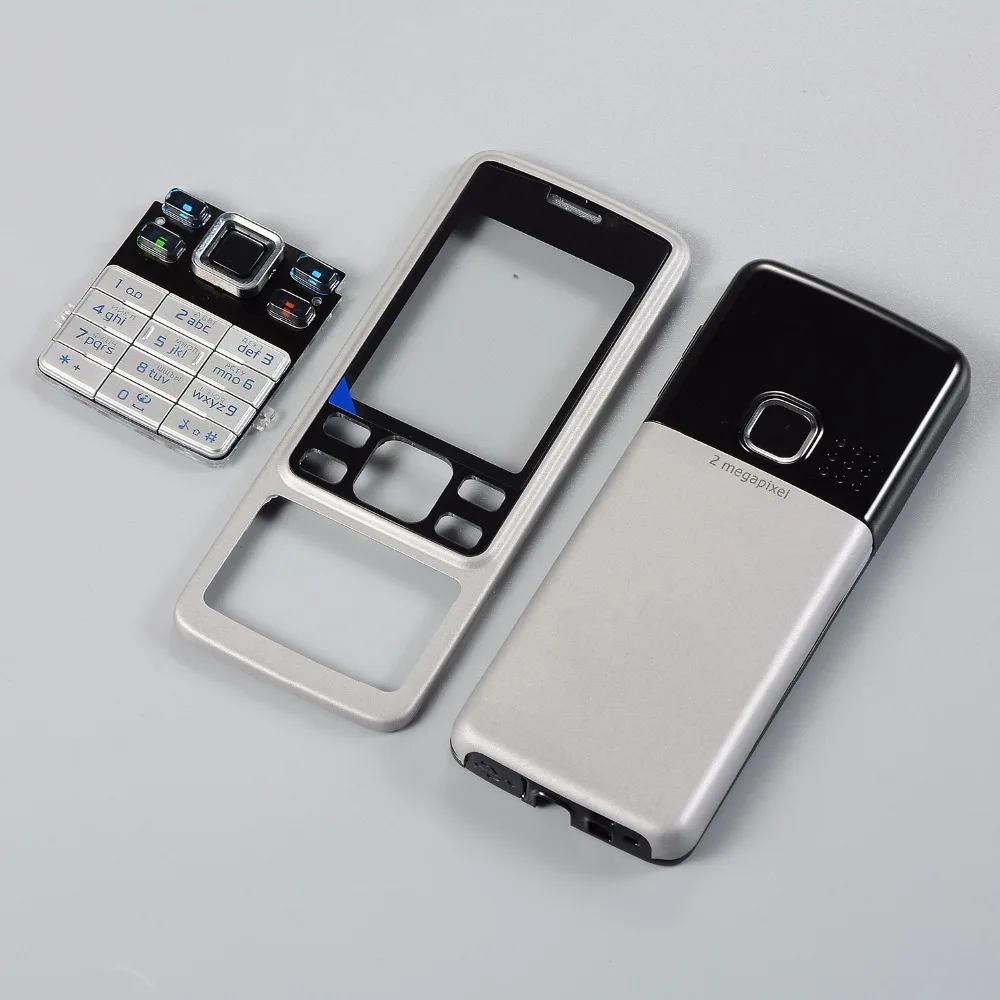 

10 pcs /housing For Nokia 6300 Display Cover Middle Frame housing Case+KeyBoard Back Door English/Russian keypads