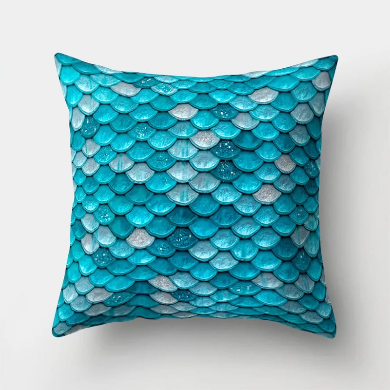 

Square Cushion Cover Mermaid Back Pillowcase Star Shell Decorative Pillow Covers 45x45cm Printed Pillows for Home Decoration