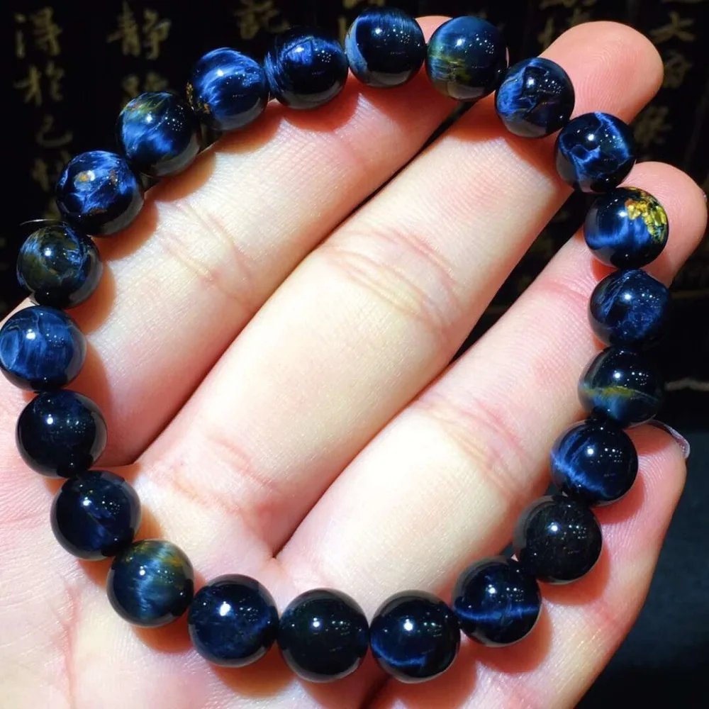 

Genuine Natural Pietersite Blue Gemstone Namibia Round Beads 9mm Woman Man Bracelets Healing Stone Drop Shipping AAAAA