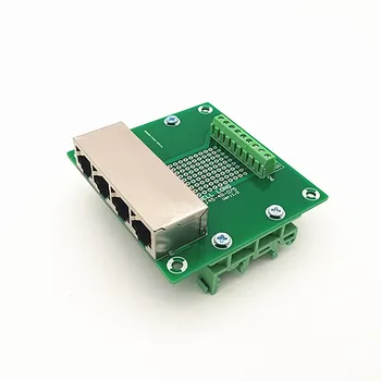 

RJ45 8P8C Right Angle Jack4-Way Buss Breakout Board,Terminal Block, Connector.