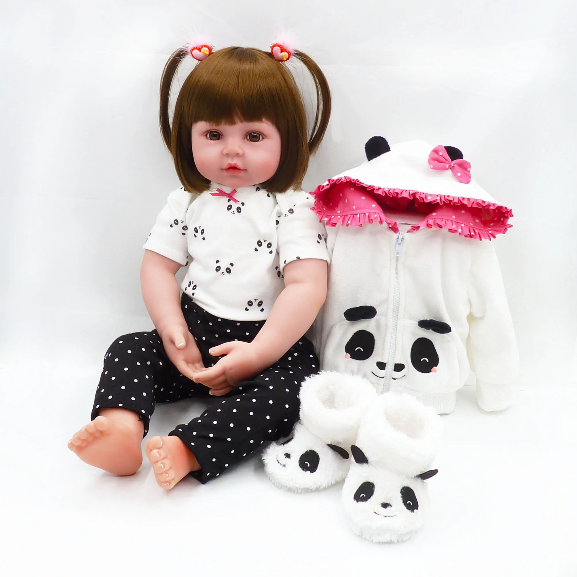 Reborn Dolls de Silicone девушка тело 47 см Очаровательная кукла игрушки для девочек boneca Baby Bebe Кукла День рождения/Рождественский подарок