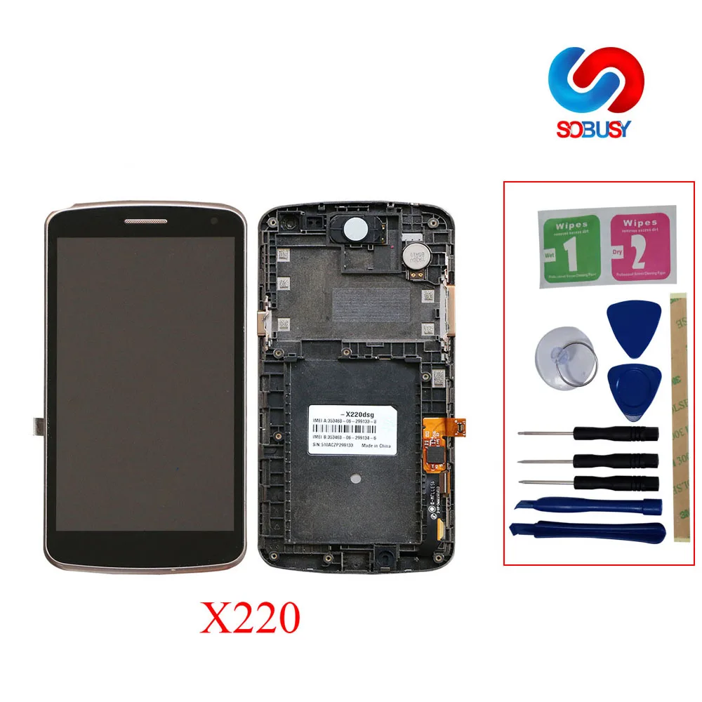 5,0 ''ЖК-дисплей Дисплей для LG серии K K5 X220 X220MB X220DS Сенсорный экран с цифровым преобразователем полный комплект Запчасти для авто+ инструмент+ 3 М клей