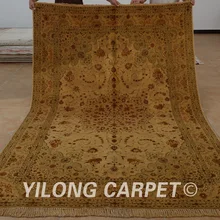 Yilong 6'x9' шелковый ковер в восточном стиле дизайн сада ручной работы Изысканные четырехсезонные ковры(1450