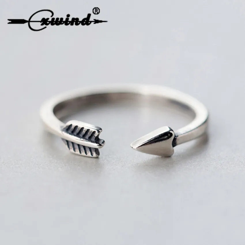 Cxwind New Adjustable Arrow Ring Feather Around knuckle Finger Ring for Women Bohemian Style Party Charm Leaf Gift