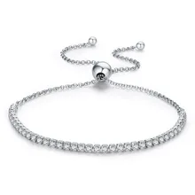 ZMZY бренд кубического циркония серебряные браслеты для женщин Элегантный Теннисный браслет хрустальные браслеты и браслеты Свадебные ювелирные изделия подарок