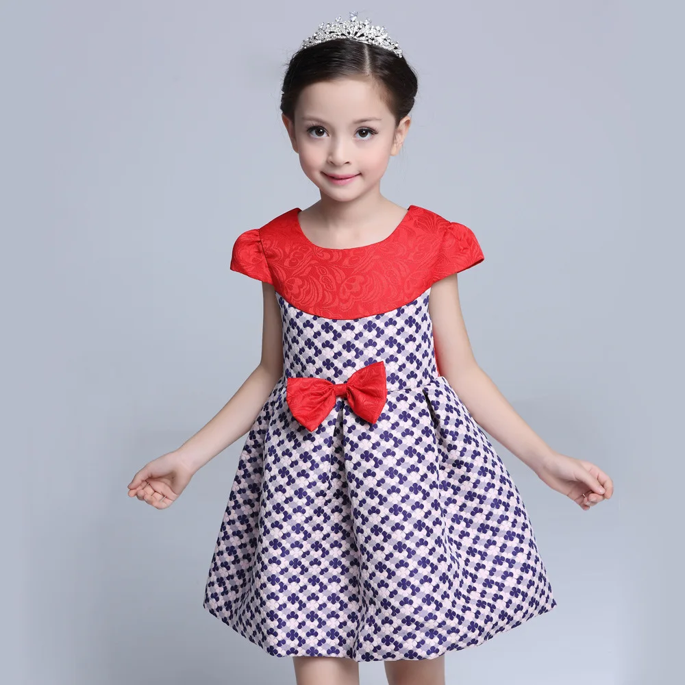 

Girls summer dress For Age 2-7 Baby girl clothes Kids Princess Wedding Prom Party Bow short Sleeved Dresses for girls