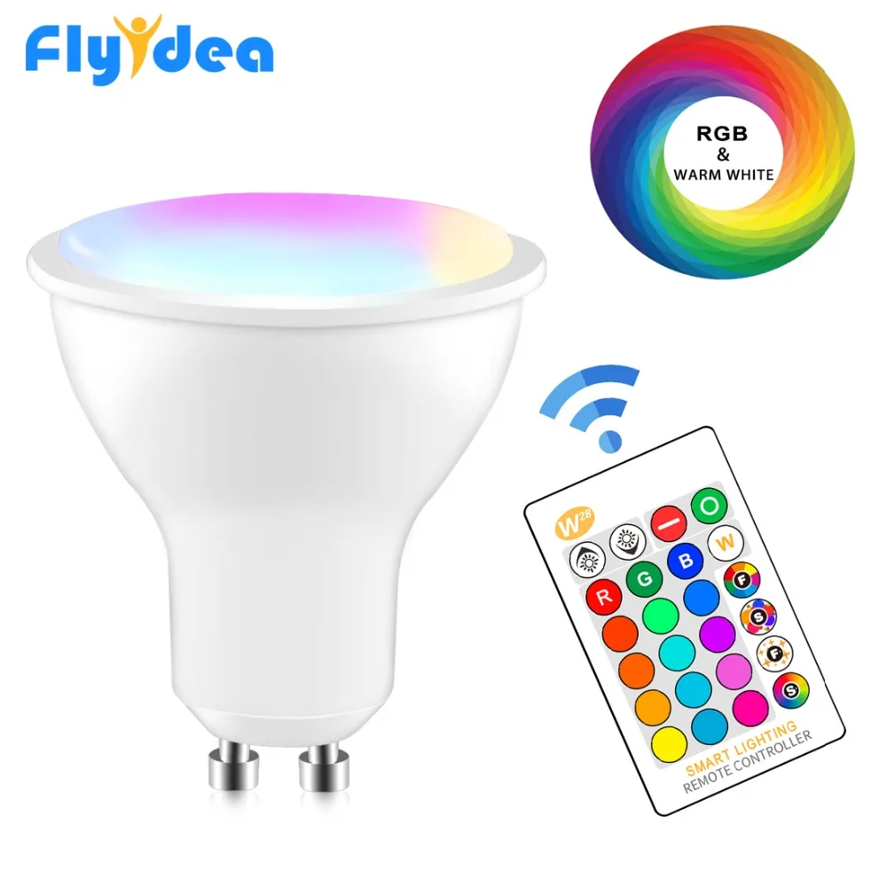 

GU10 Magic LED spot light 8W RGB+White Smart bulb Dimmable+IR Control 16 color Bedroom Decoration color changing lamp 220V 110V