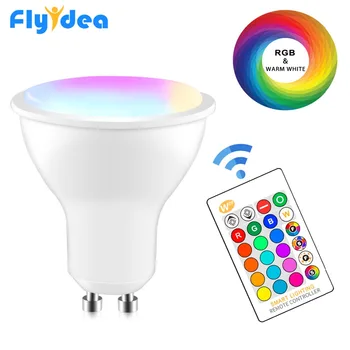 GU10 Magic Led Spot Light 8W Rgb + Wit Smart Lamp Dimbare + Ir Control 16 Kleur Slaapkamer Decoratie kleur Veranderende Lamp 220V 110V GU10 Magic Led Spot Light 8W Rgb + Wit Smart Lamp Dimbare + Ir Control 16 Kleur Slaapkamer Decoratie kleur Veranderende Lamp 220V 110V