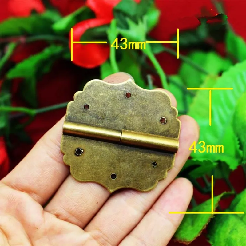 Brass Flower Hinge Decor Door Hinges Wooden Gift Jewelry Box Hinge