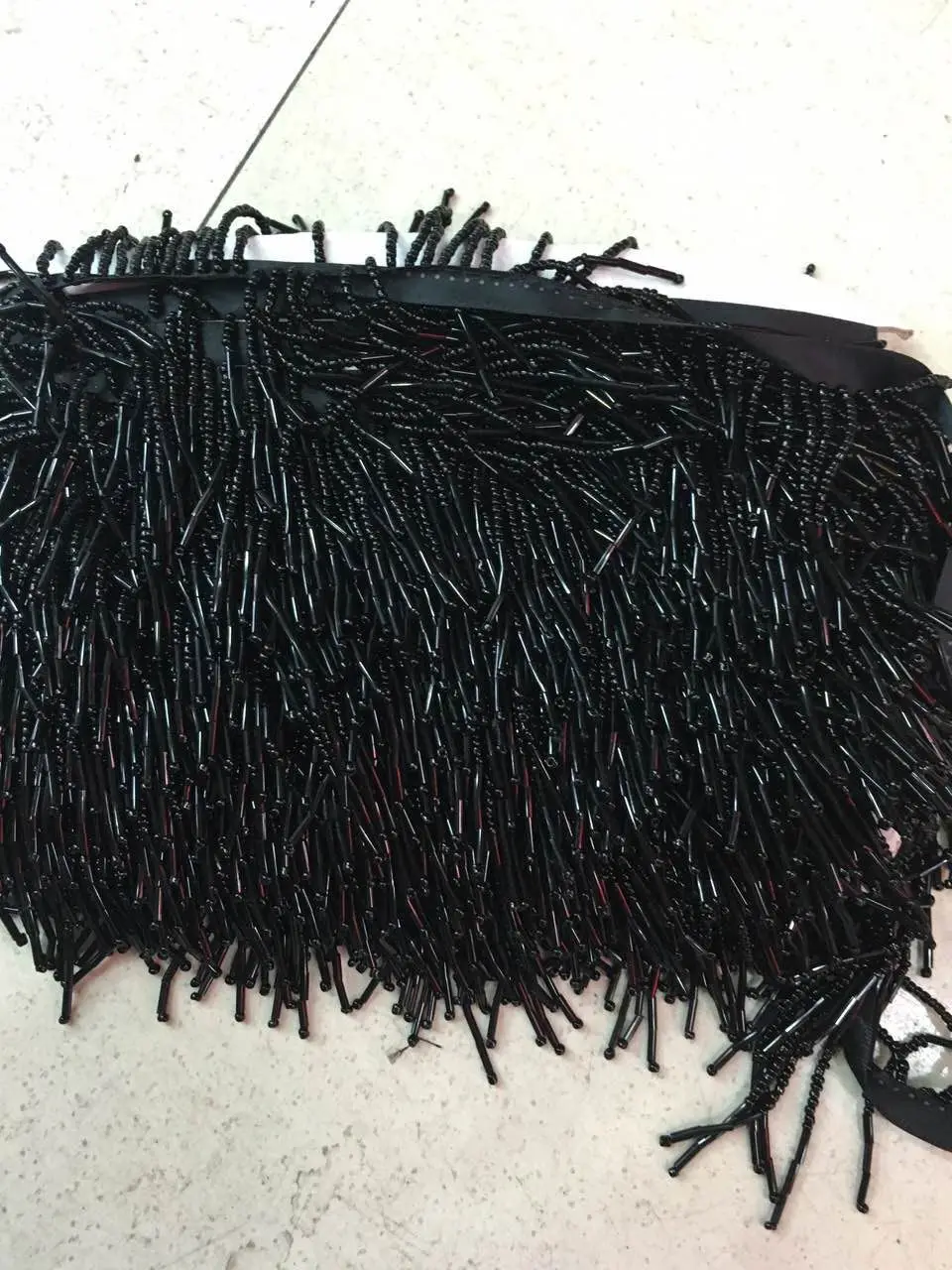 

high class beaded Fringe Ribbon Trim Fringe Tassel Lace Trim LJY-4194-3 in black with good quality