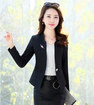 

J43551 New Fashion Women Blazer Casual One Button Small Suit Jacket Ladies Short Coats Tops