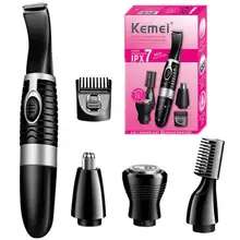 4 в 1, Мужская Машинка для удаления волос в носу, бритва, женский эпилятор, триммер для бороды, бровей, Электрический станок для бритья, водонепроницаемый инструмент для бритья