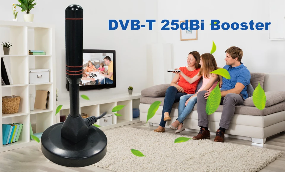 Eoth Крытый усиления 25dBi цифровой DVB-T/FM Freeview Антенна ПК для ТВ HD ТВ 1080 P цифровой беспроводной телевизионные антенны черный